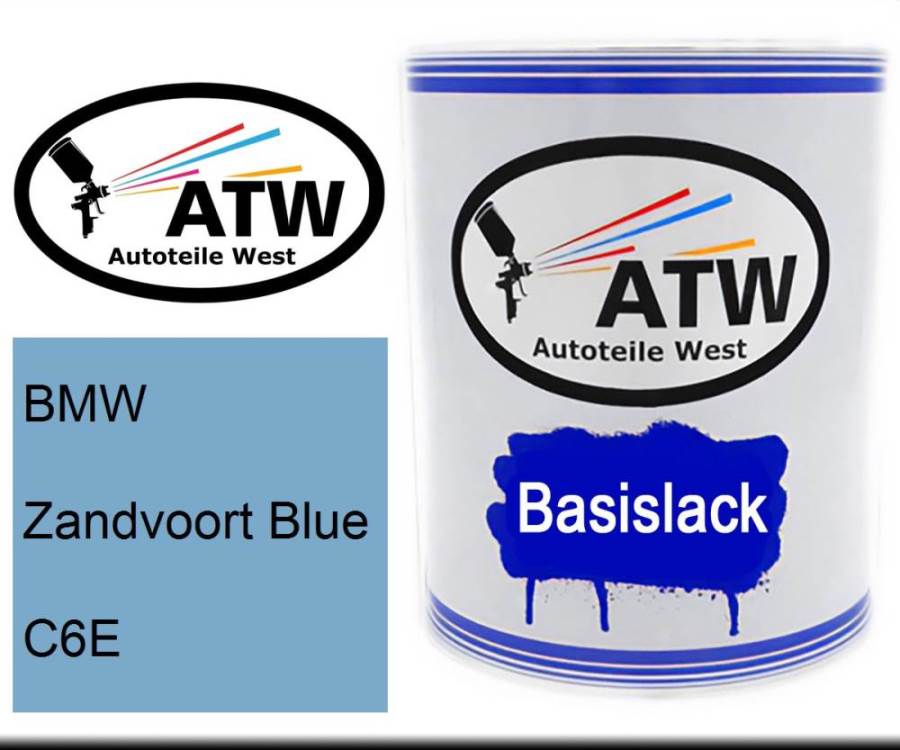 BMW, Zandvoort Blue, C6E: 1L Lackdose, von ATW Autoteile West.